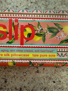 Slip Silk Coral Pillowcase with Yellow Lemon Print